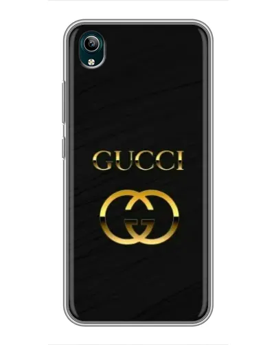 Чехол для Vivo Y1s с картинкой «Золотой логотип Gucci»