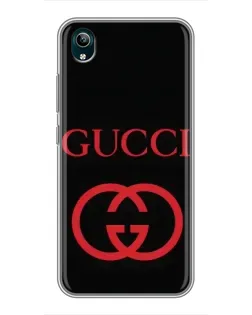 Чехол для Vivo Y1s с картинкой «Gucci — красный логотип»