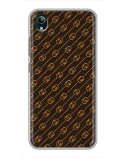 Чехол для Vivo Y1s с картинкой «Gucci — золотые диагонали»