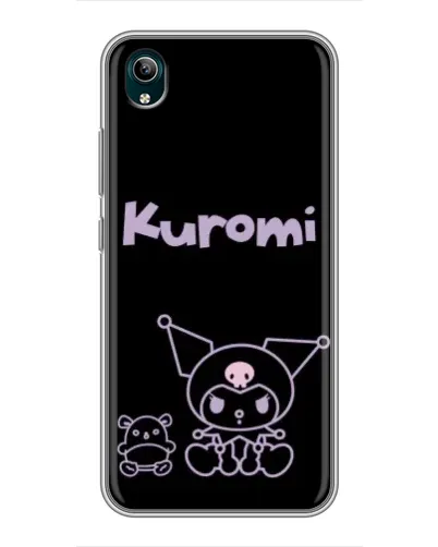 Чехол для Vivo Y1s с картинкой «Kuromi — черный минимализм»