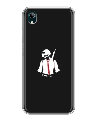 Чехол для Vivo Y1s с картинкой «PUBG — силуэт воина»