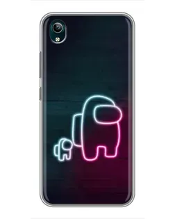 Чехол для Vivo Y1s с картинкой «Among Us неон-арт»