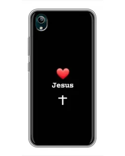 Чехол для Vivo Y1s с картинкой «Сердце - Jesus»