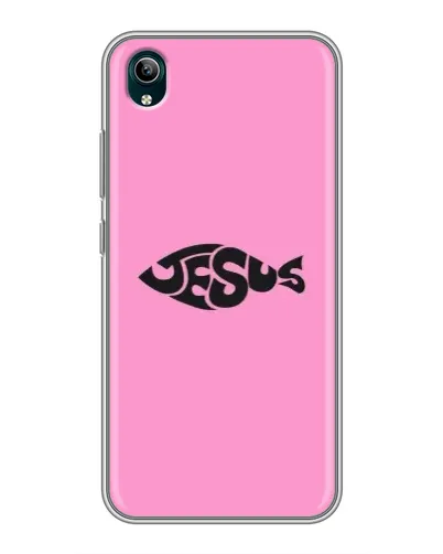 Чехол для Vivo Y1s с картинкой «Розовый символ Jesus» Чехол для Vivo Y1s с картинкой «Розовый символ Jesus»