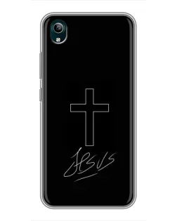 Чехол для Vivo Y1s с картинкой «Графический крест Jesus»