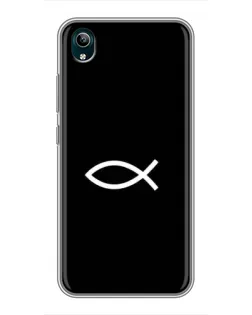 Чехол для Vivo Y1s с картинкой «Символ рыбы Jesus»
