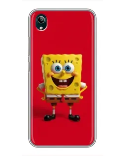 Чехол для Vivo Y1s с картинкой «Спанч Боб на красном»