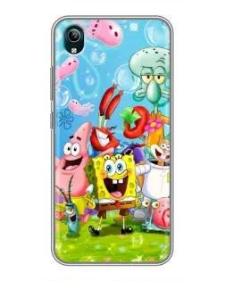 Чехол для Vivo Y1s с картинкой «Губка Боб и друзья»