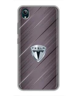 Чехол для Vivo Y1s с картинкой «Металлическая текстура Tesla»