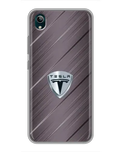 Чехол для Vivo Y1s с картинкой «Металлическая текстура Tesla»