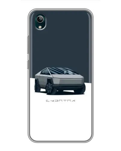 Чехол для Vivo Y1s с картинкой «Серебристый Cybertruck Tesla»