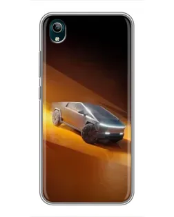 Чехол для Vivo Y1s с картинкой «Cybertruck в пустыне»