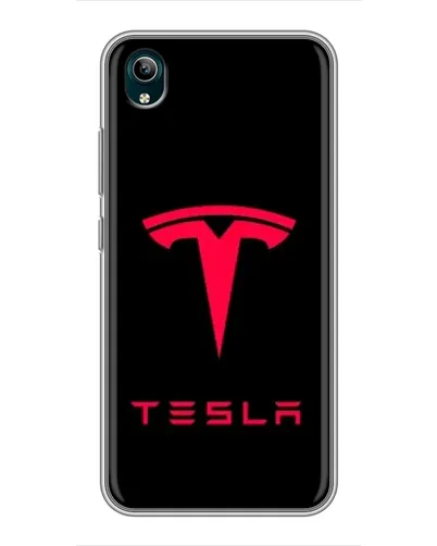 Чехол для Vivo Y1s с картинкой «Tesla Red Logo»