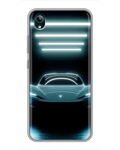 Чехол для Vivo Y1s с картинкой «Tesla в неоне»
