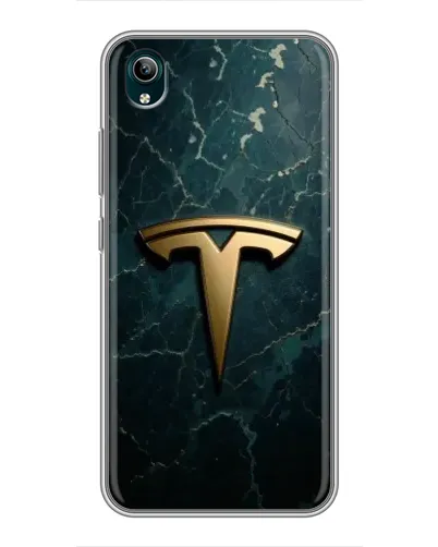 Чехол для Vivo Y1s с картинкой «Мраморная Tesla Gold»