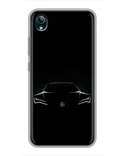 Чехол для Vivo Y1s с картинкой «Mercedes — силуэт авто»