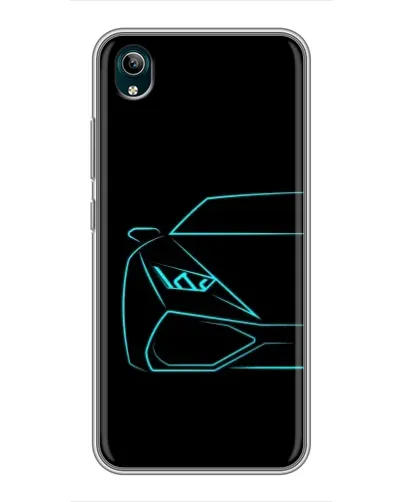 Чехол для Vivo Y1s с картинкой «Голубой силуэт Lamborghini» Чехол для Vivo Y1s с картинкой «Голубой силуэт Lamborghini»