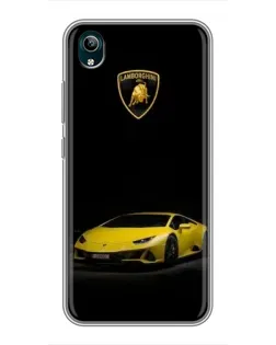 Чехол для Vivo Y1s с картинкой «Lamborghini желтый акцент»