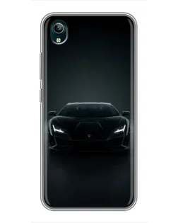 Чехол для Vivo Y1s с картинкой «Черный Lamborghini Aventador»