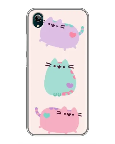 Чехол для Vivo Y1s с картинкой «Pusheen трио»