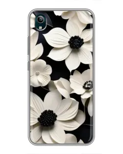 Чехол для Vivo Y1s с картинкой «Объемные белые цветы»
