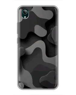 Чехол для Vivo Y1s с картинкой «Темный абстрактный камуфляж» Чехол для Vivo Y1s с картинкой «Темный абстрактный камуфляж»