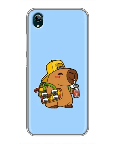 Чехол для Vivo Y1s с картинкой «Капибара на скейте»