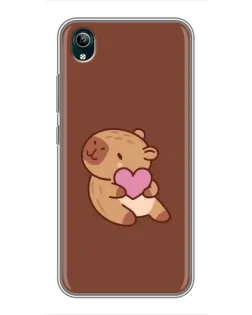 Чехол для Vivo Y1s с картинкой «Капибара с сердцем»