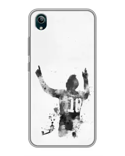 Чехол для Vivo Y1s с картинкой «Черно-белый силуэт Месси» Чехол для Vivo Y1s с картинкой «Черно-белый силуэт Месси»