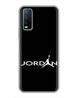 Чехол для Vivo Y20 с картинкой «Jordan White Logo»