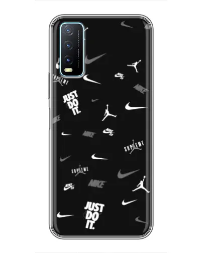 Чехол для Vivo Y20 с картинкой «Nike Black Pattern» Чехол для Vivo Y20 с картинкой «Nike Black Pattern»
