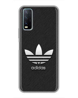 Чехол для Vivo Y20 с картинкой «Adidas Карбоновая текстура»