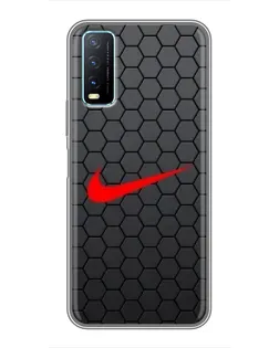 Чехол для Vivo Y20 с картинкой «Nike — карбоновая сетка» Чехол для Vivo Y20 с картинкой «Nike — карбоновая сетка»