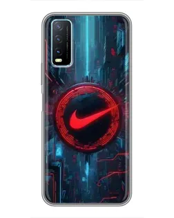 Чехол для Vivo Y20 с картинкой «Техногенный стиль Nike» Чехол для Vivo Y20 с картинкой «Техногенный стиль Nike»