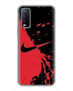 Чехол для Vivo Y20 с картинкой «Красные брызги Nike» Чехол для Vivo Y20 с картинкой «Красные брызги Nike»