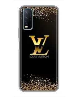 Чехол для Vivo Y20 с картинкой «LV — золотые искры»