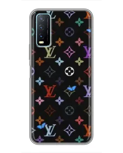 Чехол для Vivo Y20 с картинкой «Цветная монограмма LV»