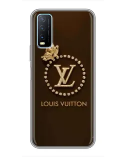 Чехол для Vivo Y20 с картинкой «LV — золотая печать»