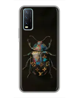 Чехол для Vivo Y20 с картинкой «LV — мраморный принт»