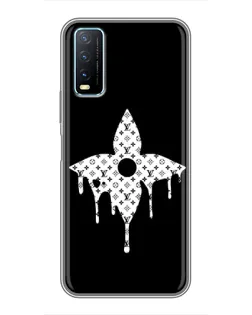 Чехол для Vivo Y20 с картинкой «Цветочная монограмма»