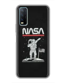 Чехол для Vivo Y20 с картинкой «NASA — шагаем по Луне» Чехол для Vivo Y20 с картинкой «NASA — шагаем по Луне»