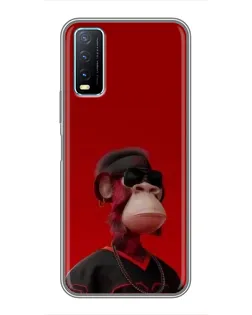 Чехол для Vivo Y20 с картинкой «Bored Ape в красном» Чехол для Vivo Y20 с картинкой «Bored Ape в красном»