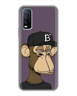 Чехол для Vivo Y20 с картинкой «Bored Ape в кепке»