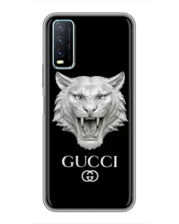 Чехол для Vivo Y20 с картинкой «Gucci — серебряный лев» Чехол для Vivo Y20 с картинкой «Gucci — серебряный лев»