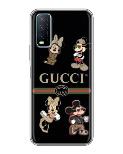 Чехол для Vivo Y20 с картинкой «Gucci — герои Disney и монограмма» Чехол для Vivo Y20 с картинкой «Gucci — герои Disney и монограмма»