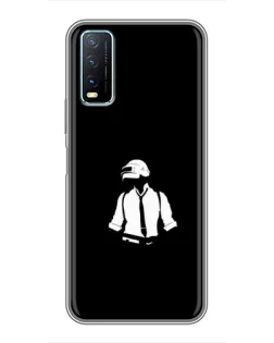 Чехол для Vivo Y20 с картинкой «PUBG — белый шлем»
