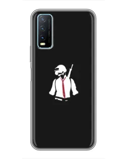 Чехол для Vivo Y20 с картинкой «PUBG — силуэт воина»