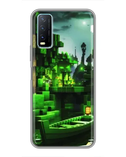 Чехол для Vivo Y20 с картинкой «Minecraft лесной пейзаж»