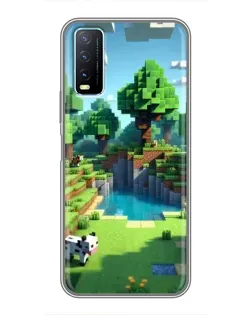 Чехол для Vivo Y20 с картинкой «Minecraft летний день»