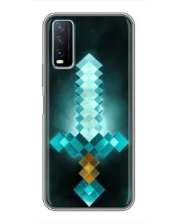 Чехол для Vivo Y20 с картинкой «Алмазный меч неон»